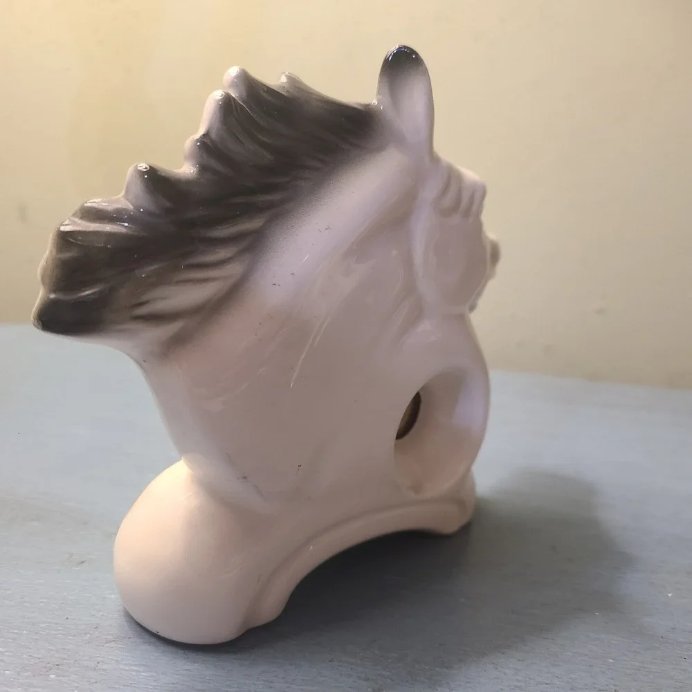 1950's Ceramic Horse‎ Head Figurine Equestrian Decorative Thermometer Japan 5